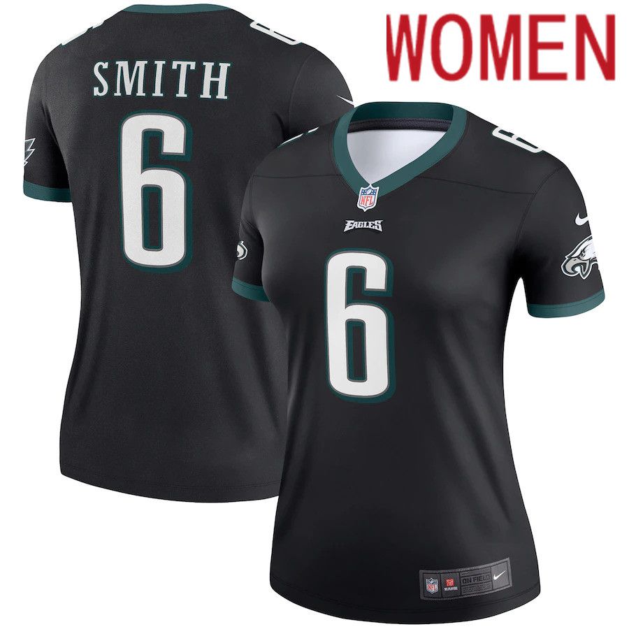 Women Philadelphia Eagles #6 DeVonta Smith Nike Black Legend NFL Jersey